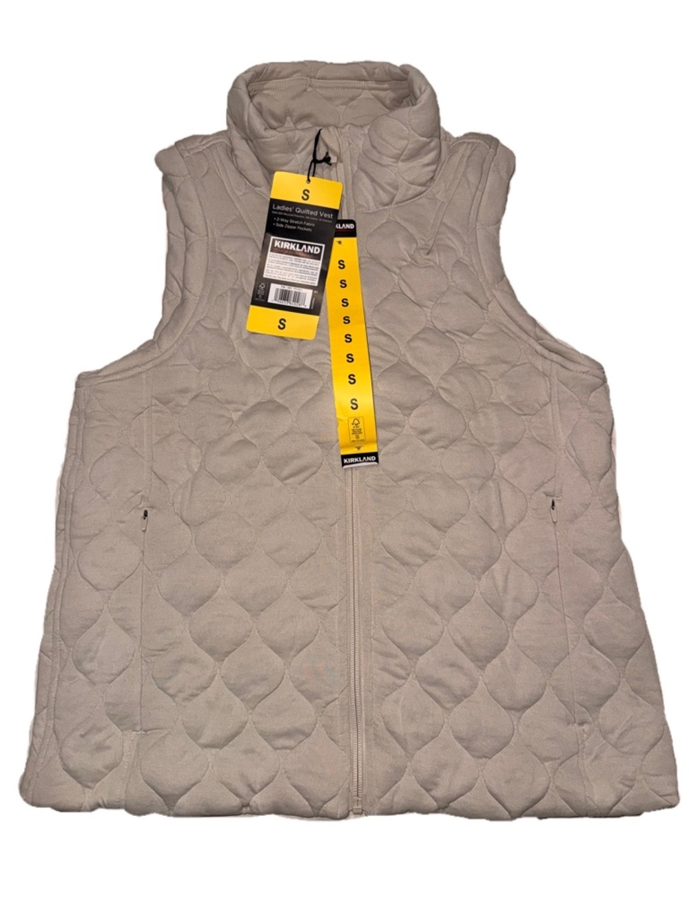 Kirkland Signature Quilted Vest in Light Taupe S Women Warm Stylish Comfort NWT